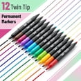 thumbnail image 2 of shiyou-- Marqueurs Permanents à Double Pointe, Lot de 12, Pointe Fine & Ultra Fine, Pointe Fine, 2 of 4
