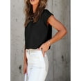 thumbnail image 6 of Women's Casual Round Neck Short Sleeve Soild Basic Crop Top T-Shirt, 6 of 6