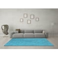 thumbnail image 3 of Ahgly Company Indoor Square Oriental Light Blue Industrial Area Rugs, 7' Square, 3 of 4