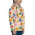 thumbnail image 3 of Kdxio Groovy Daisy Flowers Pattern Boys Athletic Unisex Boys Girls Hoodie with Pocket Sweatshirts-Medium, 3 of 6