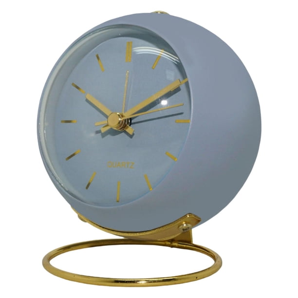 Reloj Despertador Zulema Despertador de Reloj de Escritorio Redondo Portátil 15dB Silencioso Azul