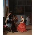 thumbnail image 2 of Jacob Ochtervelt 20x23 Gold Ornate Framed and Double Matted Museum Art Print Titled - A Musical Company (C. 1668), 2 of 4
