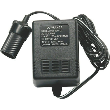 Lowrance Cigarette Lighter - Lowrance 000-0099-44 AC Adapter to Female Cigarette Lighter Socket, 120V Wall Socket