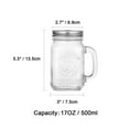Glasseam 16oz Mason Jar Drinking Glasses Cup with Handle Lid and Straw