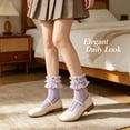 thumbnail image 2 of TELOLY 3Pairs Kids Socks,,Breathable & Sweat-Wicking Lace Socks,Lace Ruffle Socks, 2 of 7