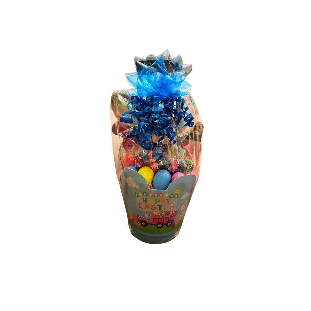 Blue Easter Basket Custom Prefilled 44 Pieces Candy Treats Toys Activity Books, All Youth