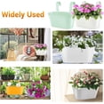 thumbnail image 2 of 3 Pack Large Metal Hanging Flower Pots, Outdoor Hanging Planters for Balcony Railing, Removable Hooks & Drainage Holes, Decorative Plant Pots for Fence, Patio, Garden, 2 of 8