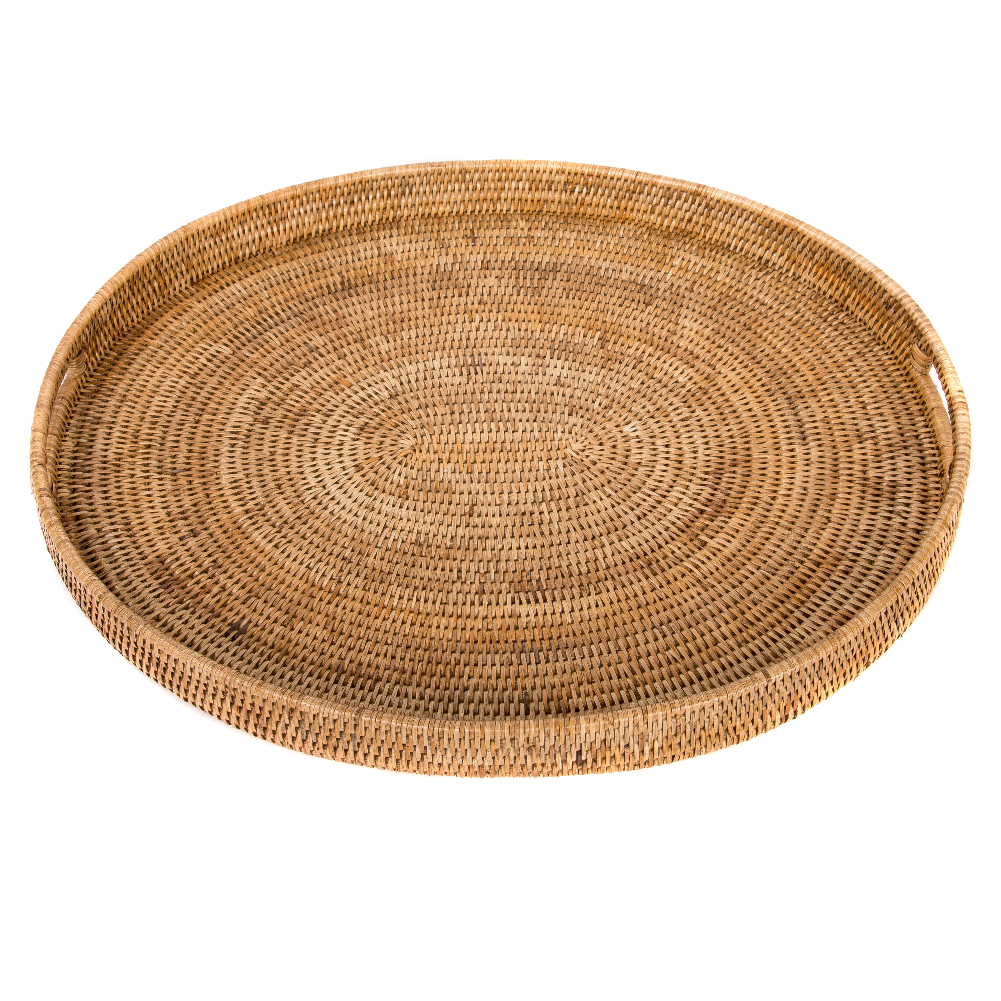 Artifacts Rattan Oval Tray with Cutout Handles