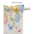 thumbnail image 5 of Pink Tulip Easter Kitchen Valances for Windows Farmhouse Linen Window Valance Curtain for Living Room Window Treatment Pastoral Spring Floral Eggs Butterfly Valance Rod Pocket Topper, 54 x 18 Inch, 5 of 6