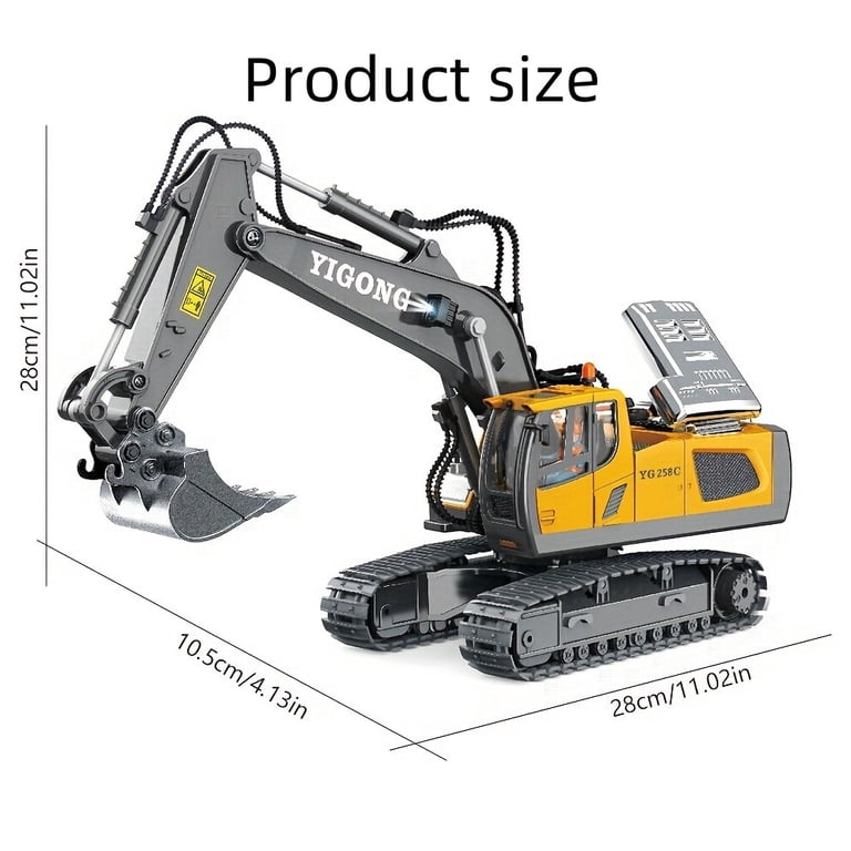 TZDZRC Remote Control Excavator, 11 Channel RC Construction