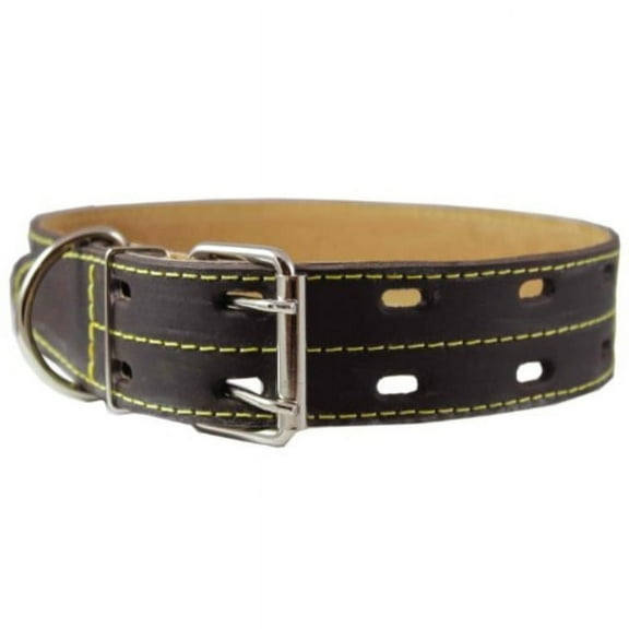 genuine thick leather dog collar 20"-27" neck size, 1.75" wide, brown mastiff, great dane