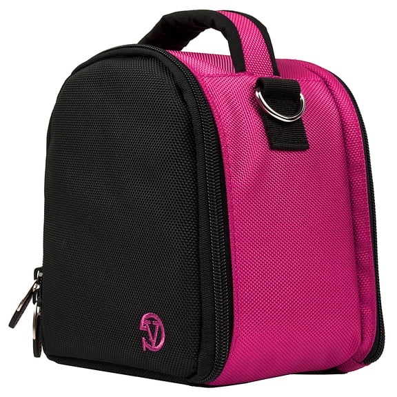 Hot Pink Compact DSLR Camera Case Shoulder Bag with Adjustable Strap, Travel Camera Protector Bag for Canon Nikon Sony Olympus Digital Cameras