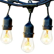 Brightech Ambience Pro - Waterproof Outdoor String Lights - Hanging Vintage 11W Edison Bulbs - 48 Ft Bistro Lights Create Great Ambience in Your Backyard, Gazebo