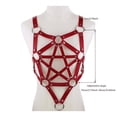 thumbnail image 2 of PU Leather Body Harness Fetish Punk Goth Metal Rivet Belt Strap Pentagram Bra, 2 of 5