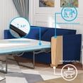 thumbnail image 6 of Mixoy Modern Wood Folding Upholstery Full Daybeds with Blue, 6 of 7