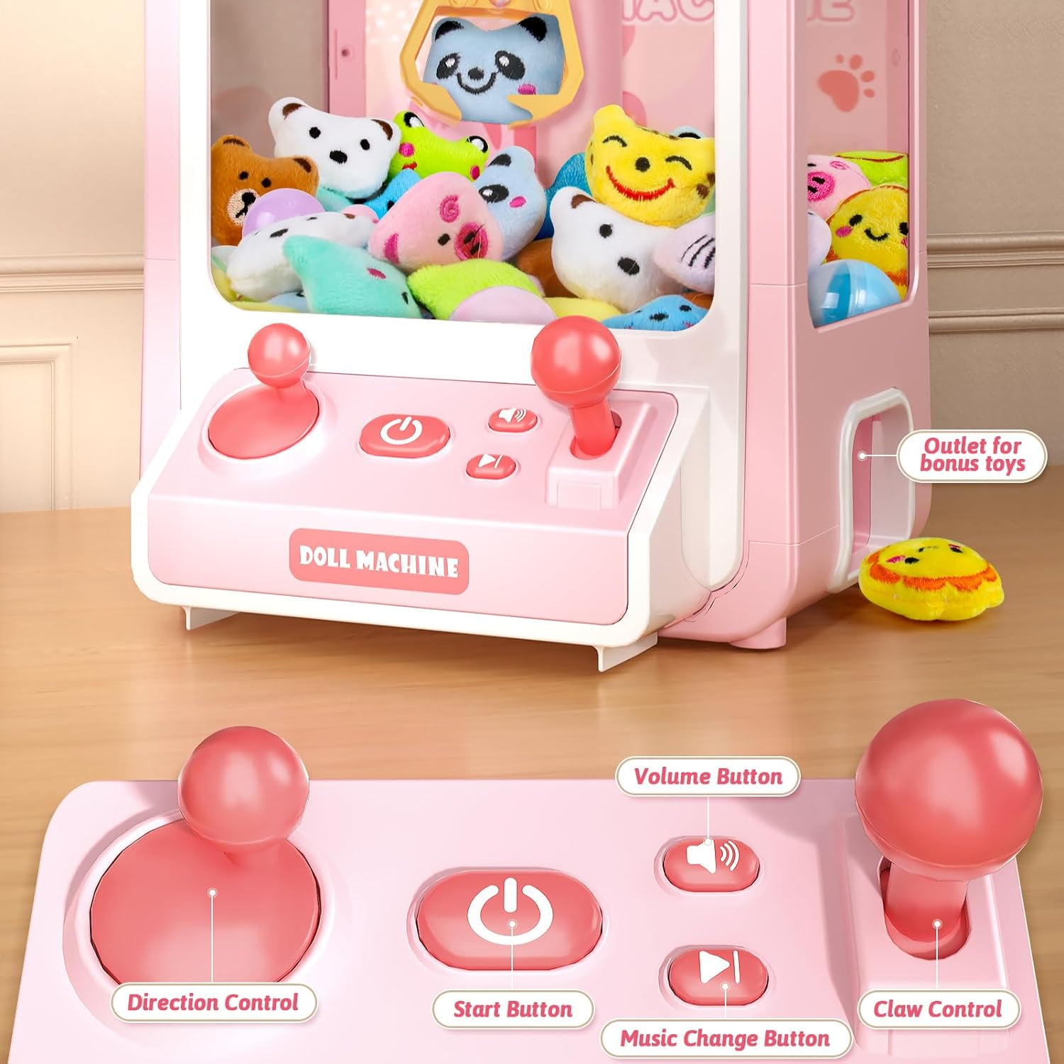 Sunforu Claw Machine ,Candy Vending Prize Machine Dispenser with LED Light & Adjustable Sound,Christmas Birthday Gift for Boys Girls Age 3+