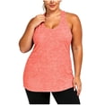 thumbnail image 2 of VBVC Women's Plus Racerback Workout Tank Top , Ladies' Crew Neck Loose Fit Athletic Shirt , Summer Gym Yoga Running Tops For Women,Orange,XL-5XL, 2 of 9