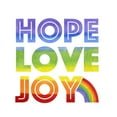 thumbnail image 2 of Reed, Tara 20x20 Gold Ornate Wood Framed with Double Matting Museum Art Print Titled - Rainbow Text III-Hope  Love Joy, 2 of 4