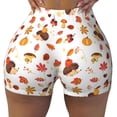 thumbnail image 2 of Fotbe Autumn Maple Leaf with Hedgehog Shorts Sin Costuras – Shorts Deportivos de Cintura Alta para Mujer, Elásticos para Gimnasio, Yoga, Running o Ciclismo-XX-Large, 2 of 8