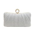 thumbnail image 3 of Glamorous Gold Rhinestone Pleated Evening Clutch for Women - Elegant Shiny Small Purse with Detachable Chain Strap for Single Shoulder or Handheld Carry, Perfect for Weddings, Proms, Cocktails, and, 3 of 7