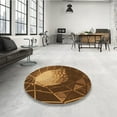 thumbnail image 4 of Ahgly Tapis d'Intérieur Lavable en Machine Carré Orange Transitionnel, 5 Pieds Carré, 4 of 7