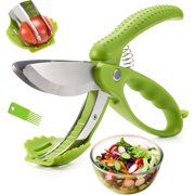Gogcaro Salad Scissors For Chopping Tossing Cutting Vegetable Cutter Chopper Food Heavy Duty Veggie Slicer Chopped Kitchen Tools Gadgets Scissor