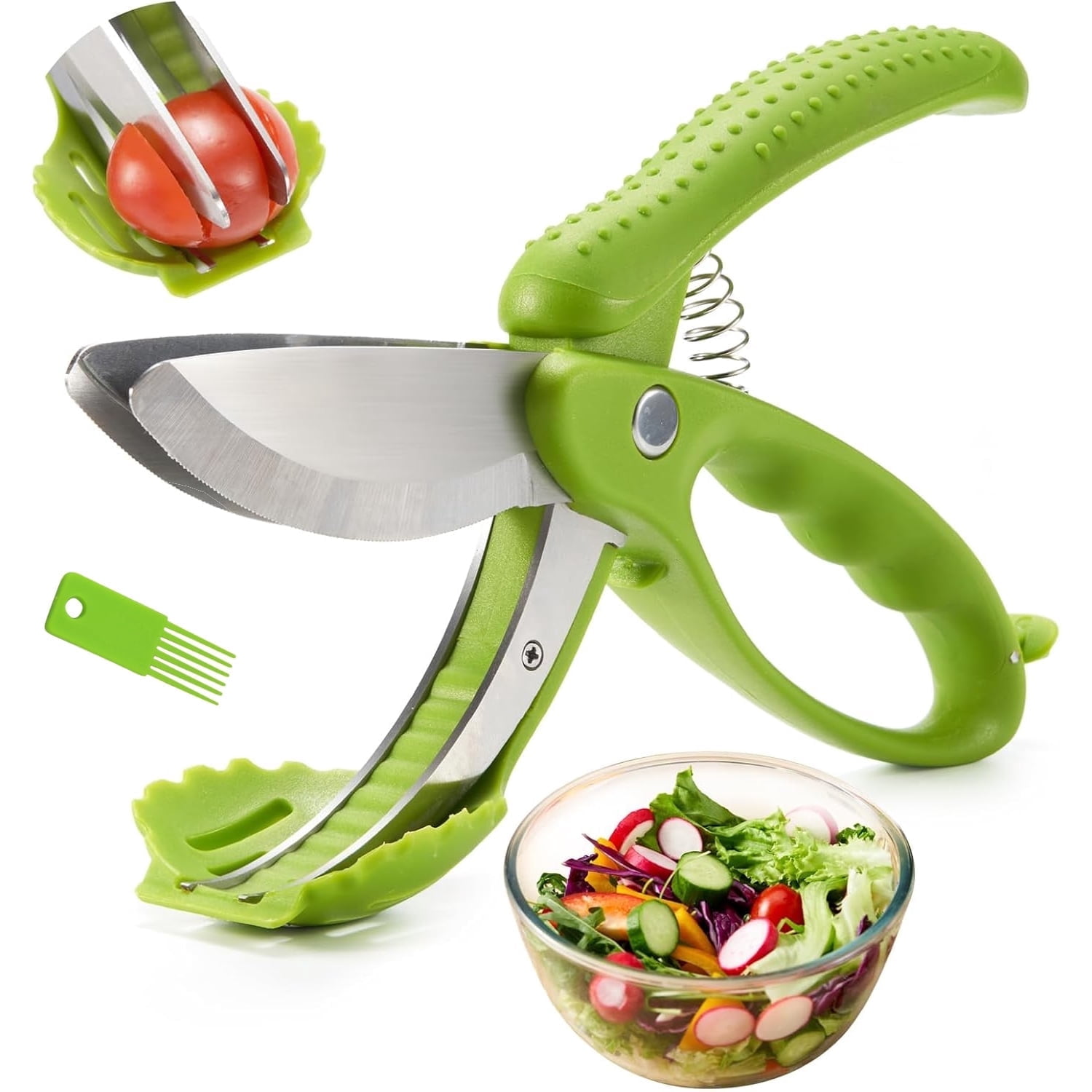 Gogcaro Salad Scissors For Chopping Tossing Cutting Vegetable Cutter Chopper Food Heavy Duty Veggie Slicer Chopped Kitchen Tools Gadgets Scissor