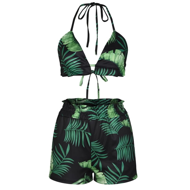Traje de cintura de cintura deportiva con estampado floral de verano para mujer Traje de tres piezas informal de moda Wmkox8yi bvn2833
