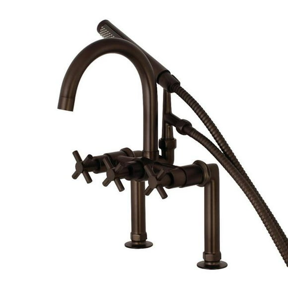 Aqua Vintage AE8105DX Deck Mount Tub Filler with Hand Shower, Oil Rubbed Bronze - 4.69 x 6.94 x 9.31 in.