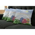 thumbnail image 5 of Ambesonne Easter Throw Pillow Cover 4 Pack, Spring Meadow with Eggs, 24", Multicolor, 5 of 5