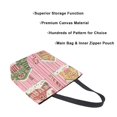 thumbnail image 3 of FORMRS Womens Canvas Tote Bag with Zipper Inner Pocket Shoulder Handbag, Pink Christmas House, 3 of 7