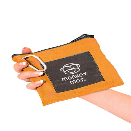 Zip Up Outdoor Blanket Portable Lightweight Indoor/Outdoor 5'x5' Water/Sand Repellent Blanket with Corner Weights & Loops inWalmartpact Pouch (Tangerine Tango) By Monkey Mat ()