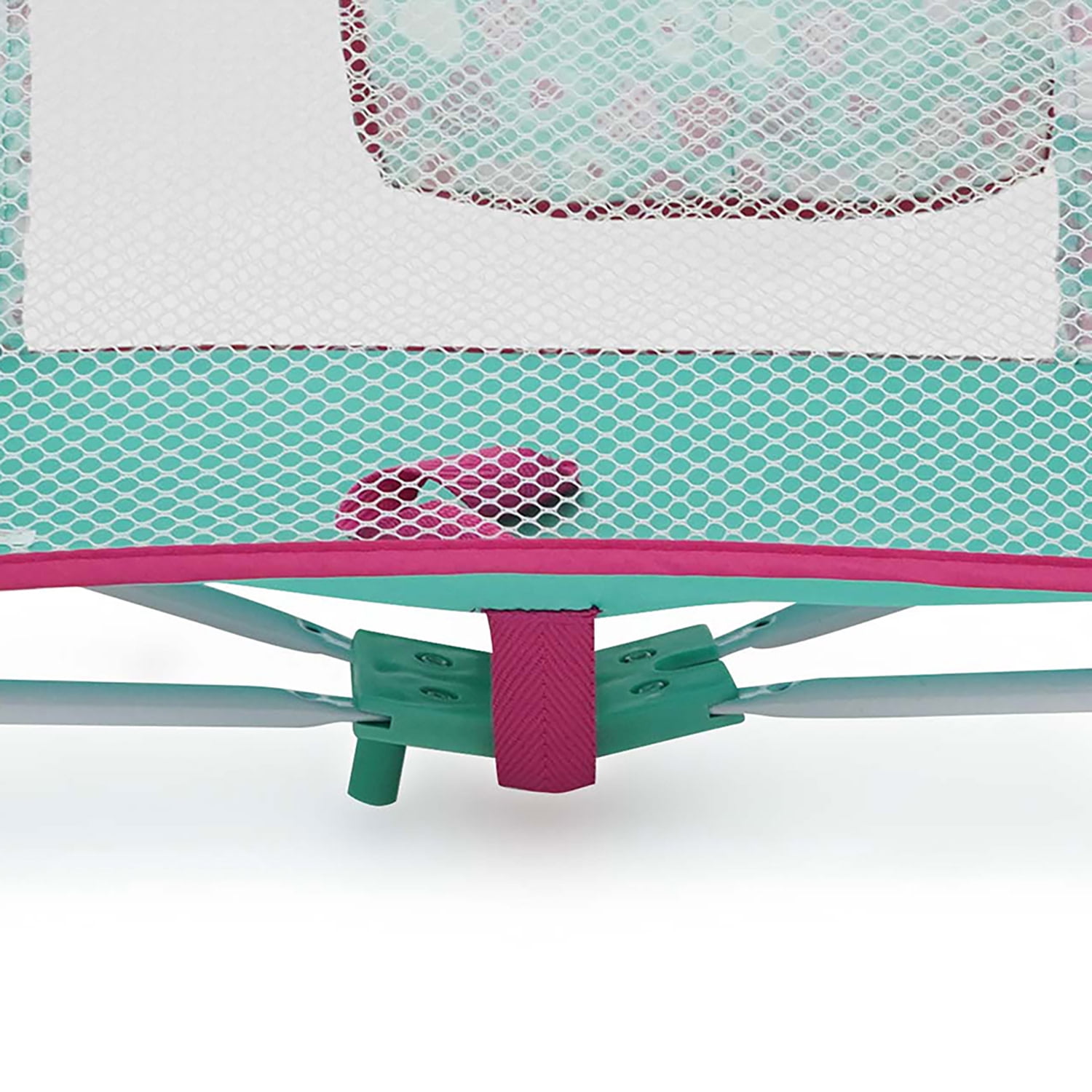 509 Crew: Mint Heart - Dream n' Fun Doll Play Yard - Pink & Green, Portable Sleep Crib, Storage Pockets, Toys-Dolls-Stuffed Animals Accessory, Kids 3+