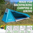 thumbnail image 5 of Wakeman Outdoors Single Person Tent - Ultralight 1 Person Camping Tent with Rainfly and Bag, Blue, 5 of 8