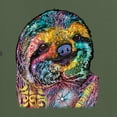 thumbnail image 2 of Funny Neon Sloth | Dean Russo Art Animal Lover Men's T-Shirt, Military Green, 5XL, 2 of 5