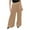 Khaki, variant on JIUKE Plus Size Pants for Women Solid Casual Elastic High Waisted Lightweight Flowy Comfy Lounge Trousers