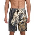 thumbnail image 3 of Lsque Graceful Snow Leopard Mens Sleep Pajama Shorts,Short Pajama Pants, Cotton Ultra-Soft Knit-4X-Large, 3 of 9
