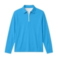 thumbnail image 5 of Falkdiz Long Sleeve Shirts for Girls Back to School 1/4 Zipper Pullover Comfy Winter Casual Solid Color Girls Tops Collar , Sky Blue , Size: 7-8Years, 5 of 9