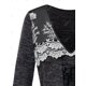 thumbnail image 3 of Más el tamaño de gota de encaje panel de talle mármol Tee Rosegal Camisetas tallas grandes, 3 of 5