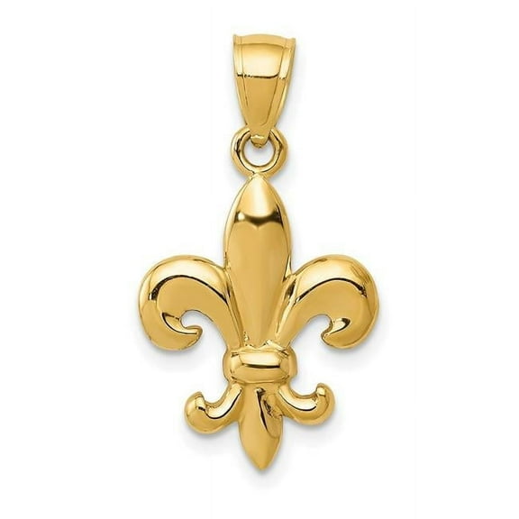 Finest Gold 14K Yellow Gold Polished Fleur De Lis Pendant