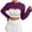 Purple, variant on UJNDER European Pullover Knit Blouse for Women Design Super Short Style Half Top Beige L