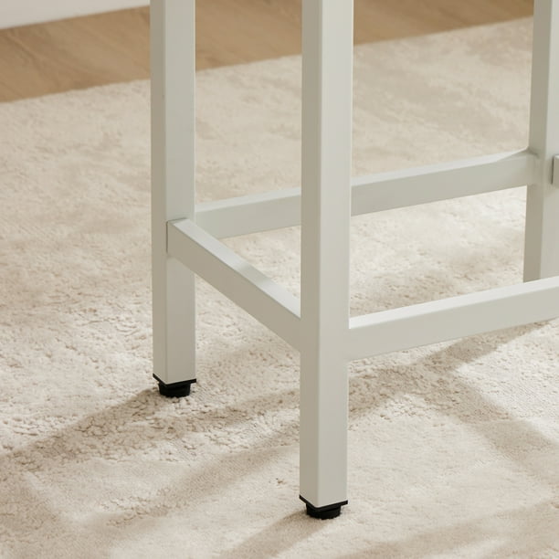 edx Bar Stools Set of 2, Modern Counter Height, 24 Inch Kitchen Barstools with Metal Base, PU Leather Saddle Seats for Kitchen Island, Gray edx Bar Stools Set of 2, Modern Counter Height, 24 Inch Kitchen Barstools with Metal Base, PU Leather Saddle Seats for Kitchen Island, Gray - Image 5