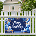 thumbnail image 5 of Yatrandify Blue Balloon Happy Birthday Banner Glitter Star Party Backdrop Gift for Birthday Celebration Kids Event Indoor, 5 of 8