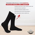 thumbnail image 5 of Diamond Star 6-Pack Diabetic Socks for Men & Women - Non-Binding Cushion Cotton Crew Socks for Neuropathy, Edema, & Circulatory Support (Black, Sock Size 13-15, Fits Men's Shoe Size 9-14), 5 of 6
