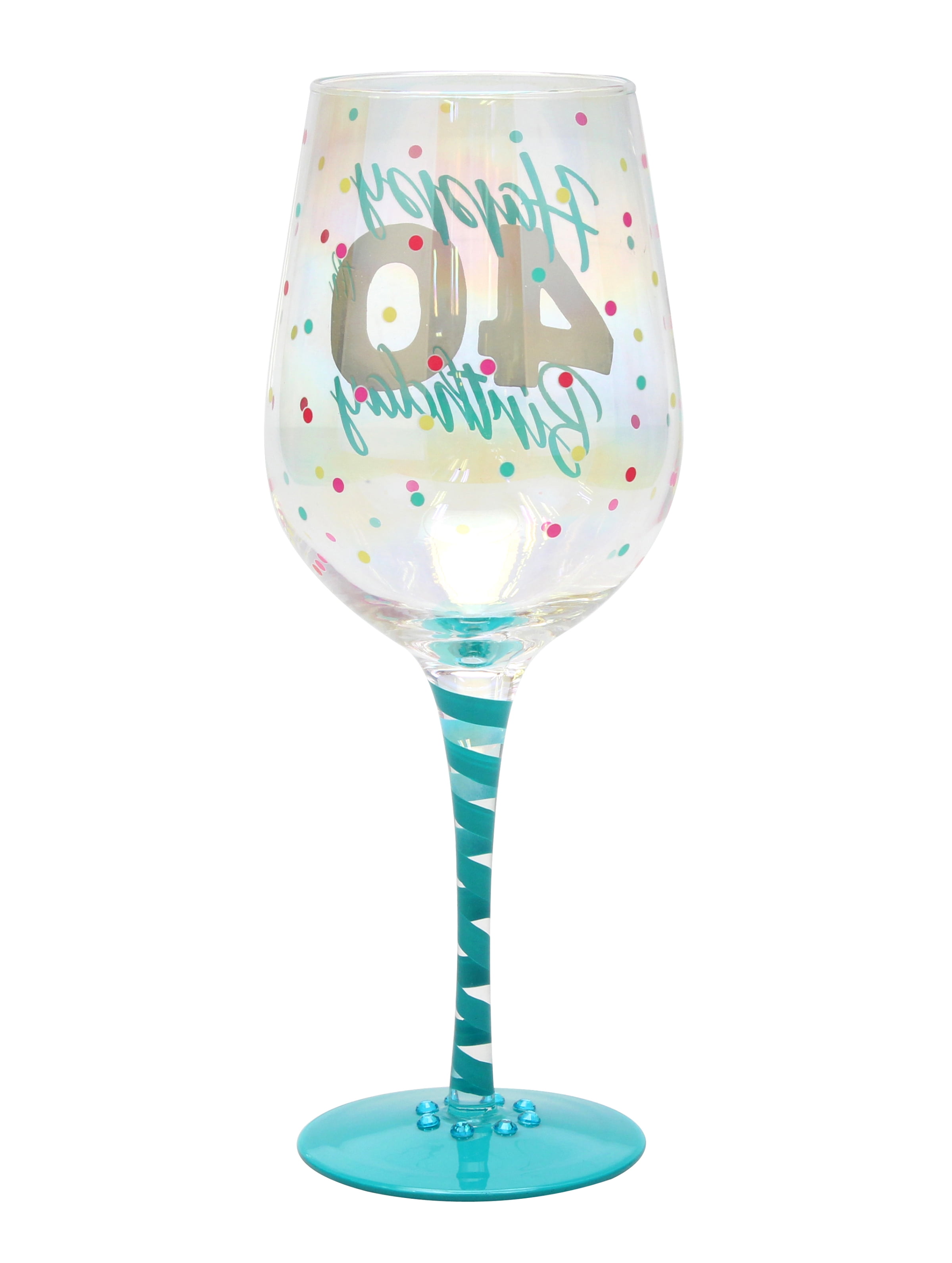 Decorative 40th Birthday Wine Glass For Red or White Wine