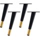 thumbnail image 2 of Set Of 4 Matte Black Gold Metal Slanted Furniture Legs For Coffee Table Desk Bar Sofa Worktop Kitchen Unit Dining Table (black Gold, 25cm X 4), 2 of 5
