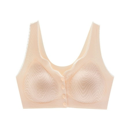 Limited Time: Womens Bras No Underwire  Sujetadores para mujer sin aros  Women s Front Clasp Bra Large Size Seamless No Steel Ring Bra SOPATENOR Beige 4XL
