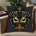 thumbnail image 5 of Set of 2 18x18in Throw Pillow Covers - Art Nouveau Floral & Geometric Design Vibrant Colors on Dark Background Perfect for Couch & Bed, 5 of 8