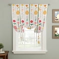 thumbnail image 2 of Spring Easter Tie Up Curtains for Windows, Adjustable Balloon Window Shades, Green Pink Yellow Eggs Floral Botanical Kitchen Window Treatments Adjustable Roll Up Curtain for Basement/Nursery 52"x45", 2 of 8