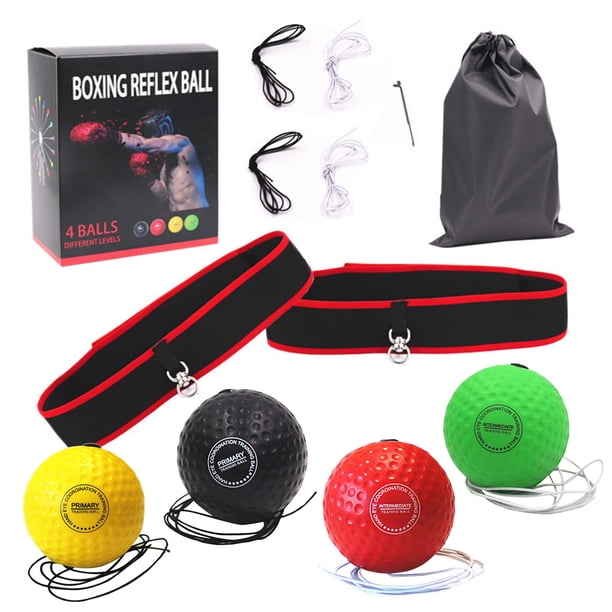 Btafrte Pelota Boxeo para Reflejos Pelotas Boxeo Ajustables para Mejorar La Velocidad Perforación (4 Unidades)